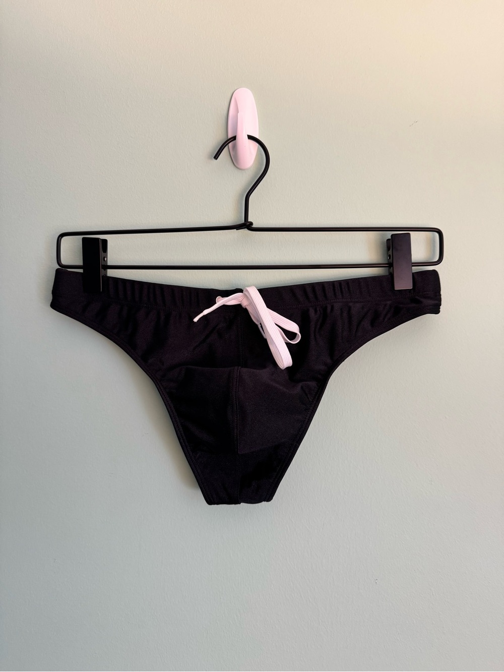 Men's Sammy Shiny Swim Thong in Black Diamond - Size M - Sold Out Colorway